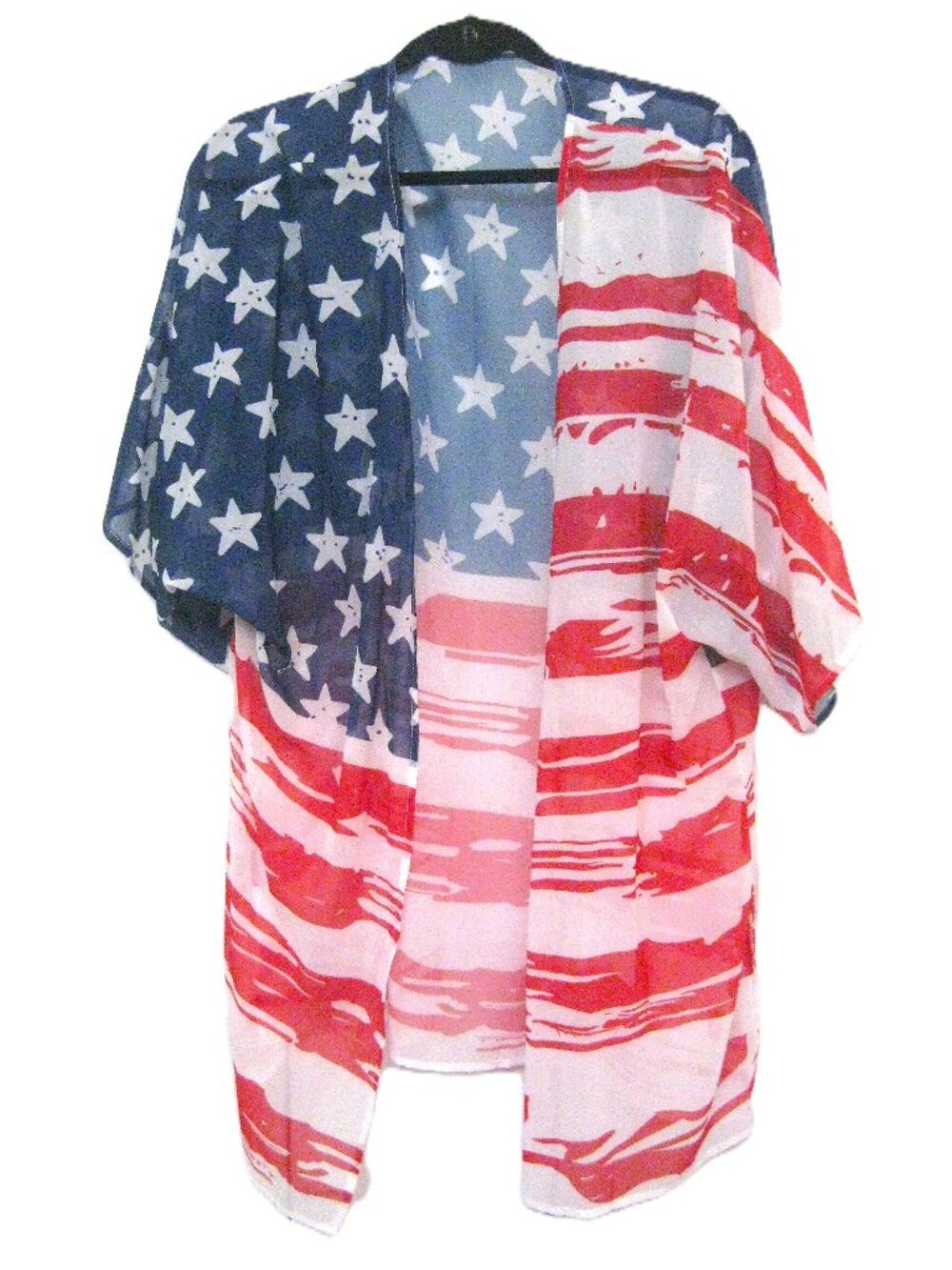 Patriotic Flag Kimono Sheer  Cover-up   Size Large